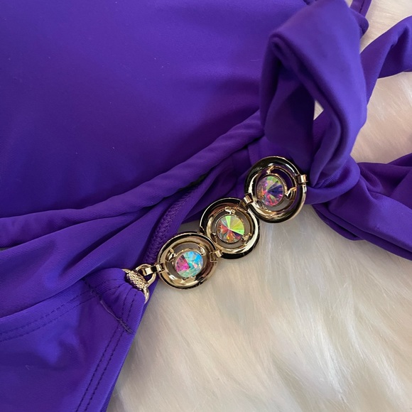 MODA MINX EMBELLISHED PURPLE BIKINI - Picture 4 of 7